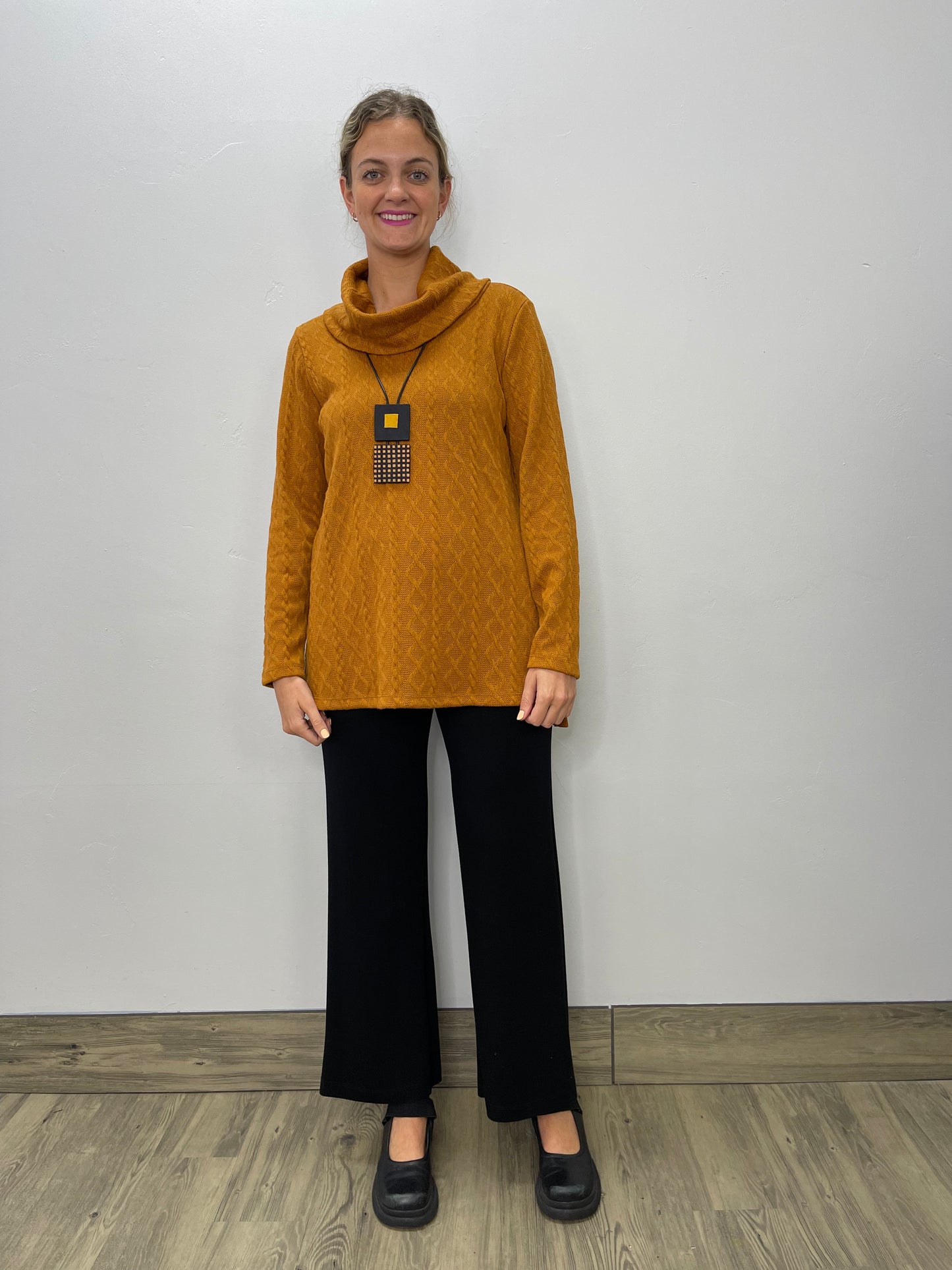 Load image into Gallery viewer, Nutmeg Knit Cowl Neck Tunic
