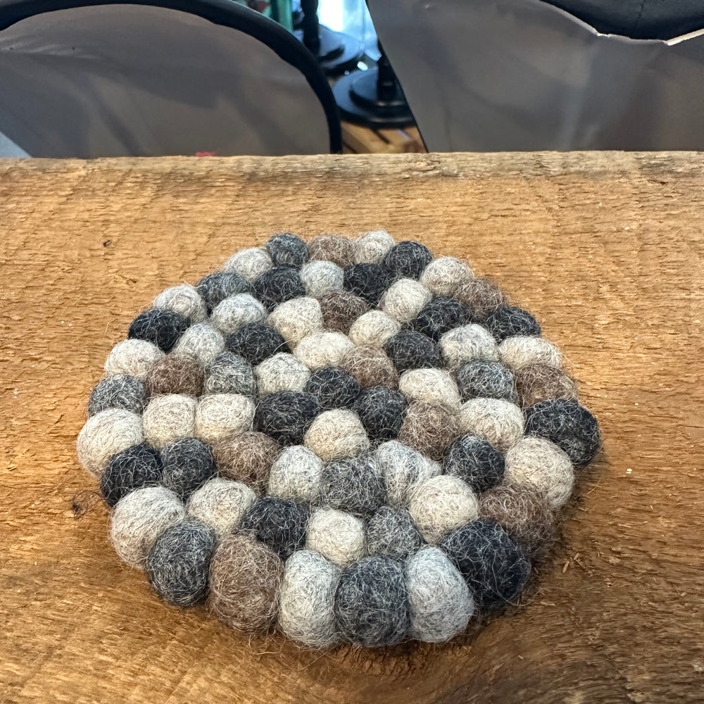 Wool Felt Coasters - Gray