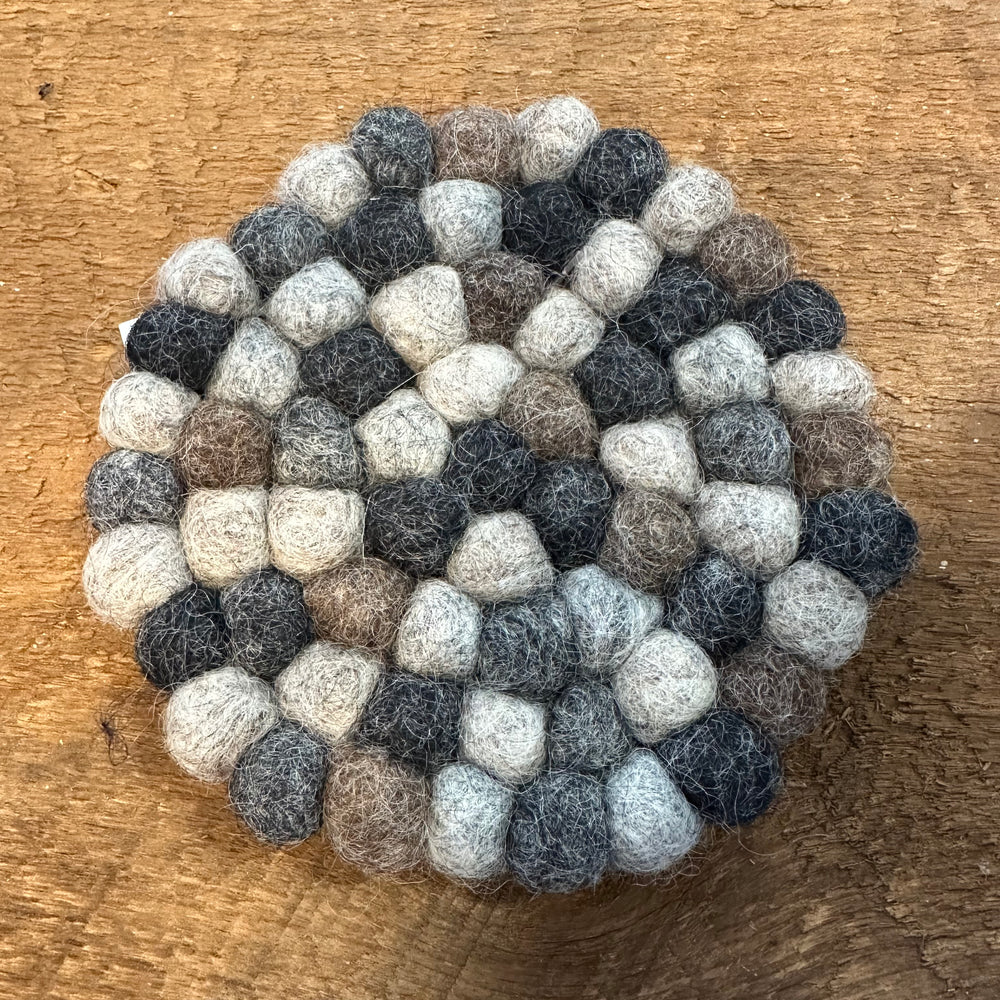 Wool Felt Coasters - Gray