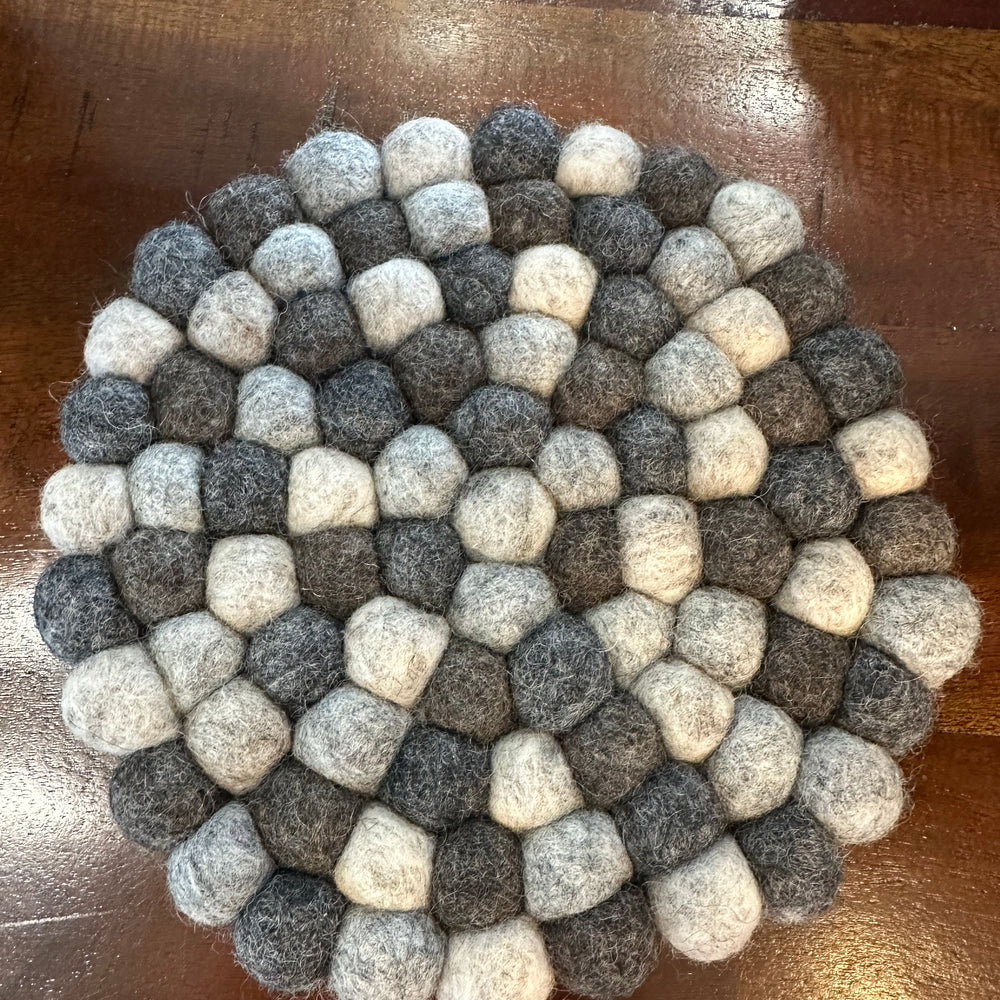 Wool Felt Trivet Hotpads - Gray