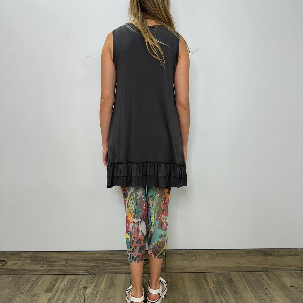 
                  
                    Modal Double Ruffle Tank - Charcoal
                  
                