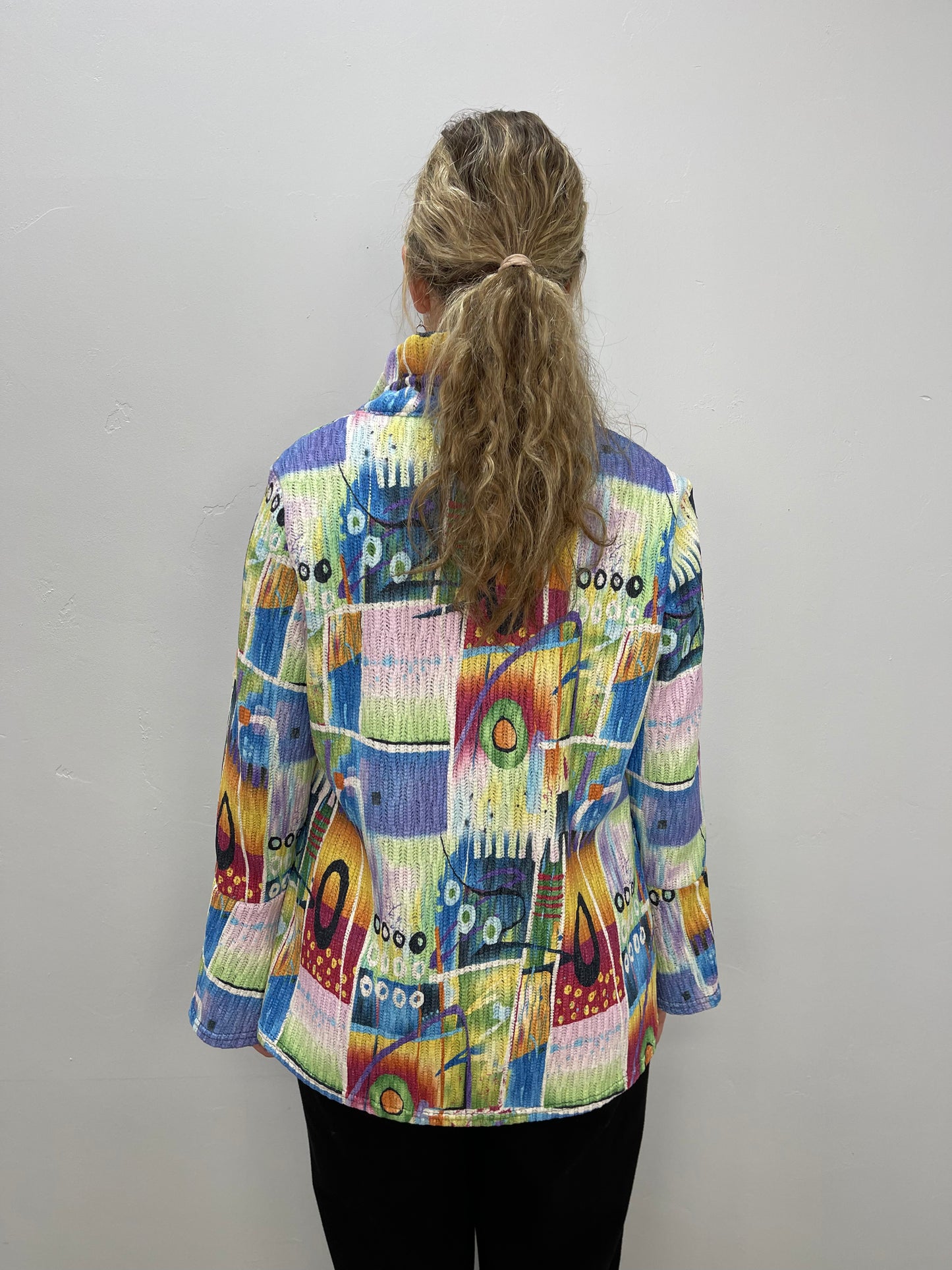 Multi Print Chenille Long Sleeve Jacket