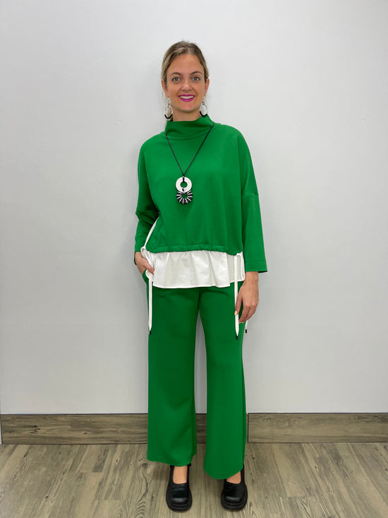 Load image into Gallery viewer, Green Wide Leg Back Pant
