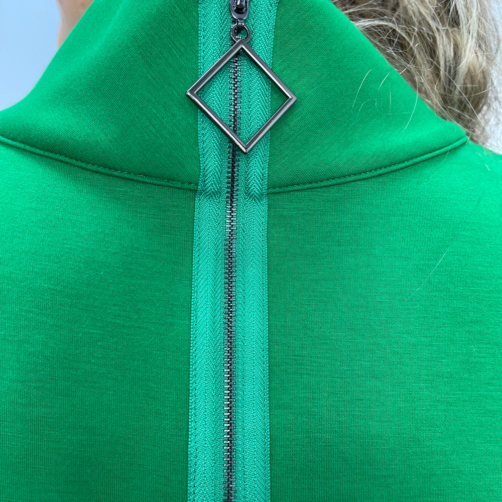 
                  
                    Green Scuba Mock Neck Top
                  
                