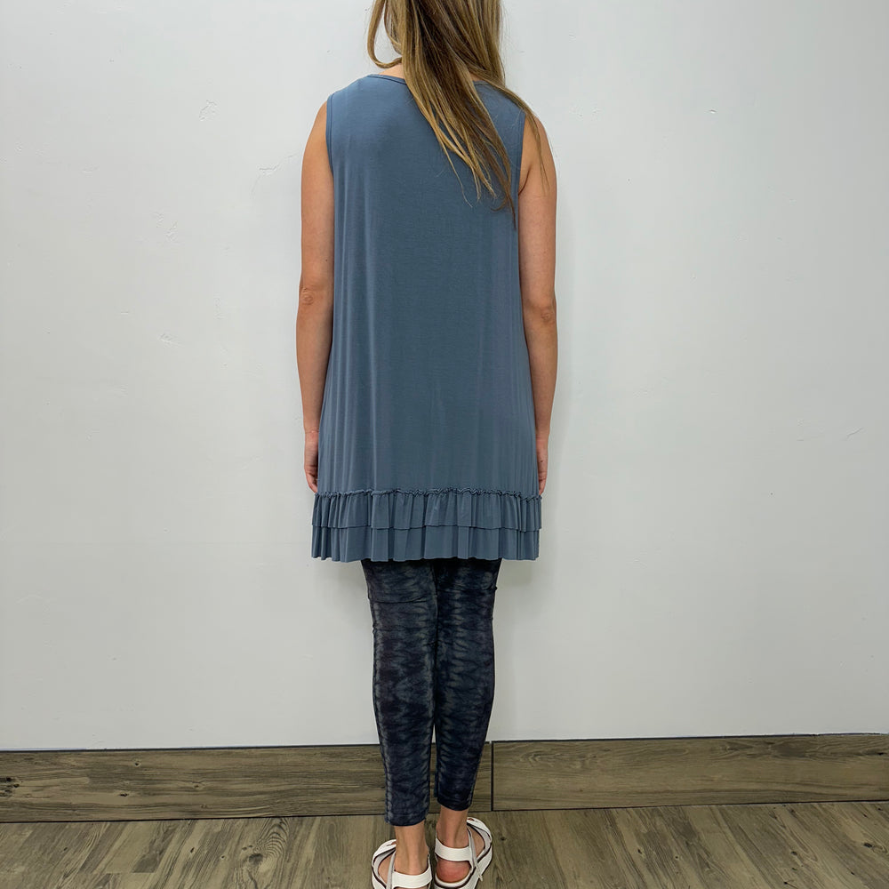 
                  
                    Modal Double Ruffle Tank - Stormy Weather
                  
                