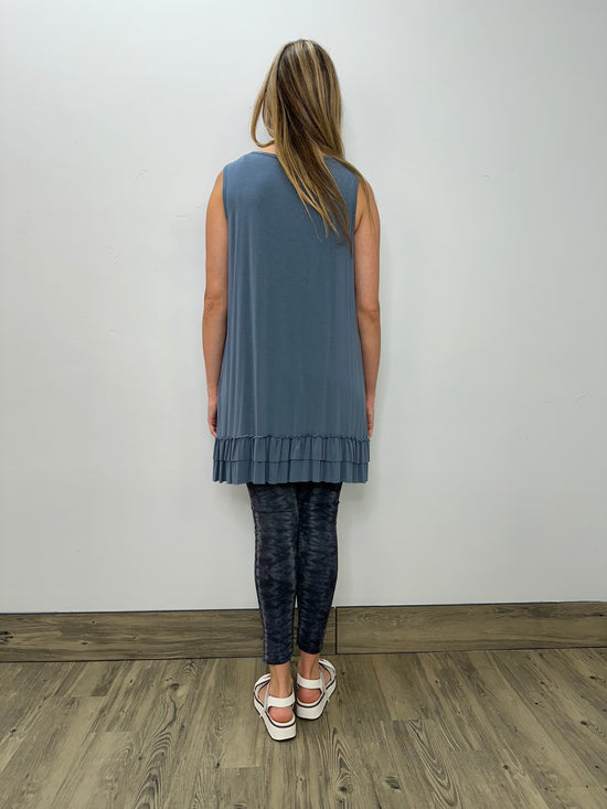 Modal Double Ruffle Tank - Stormy Weather