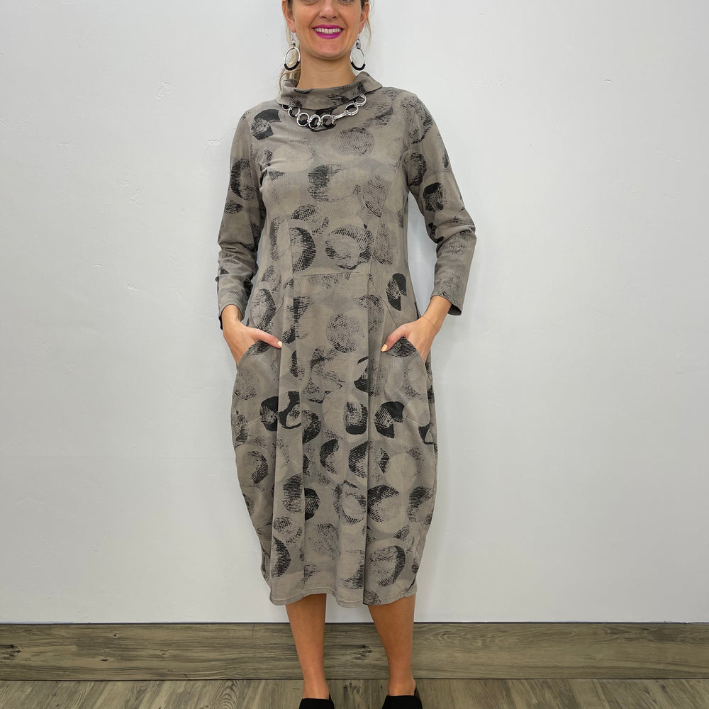 
                  
                    Jersey Roll Neck Cocoa Print Dress
                  
                