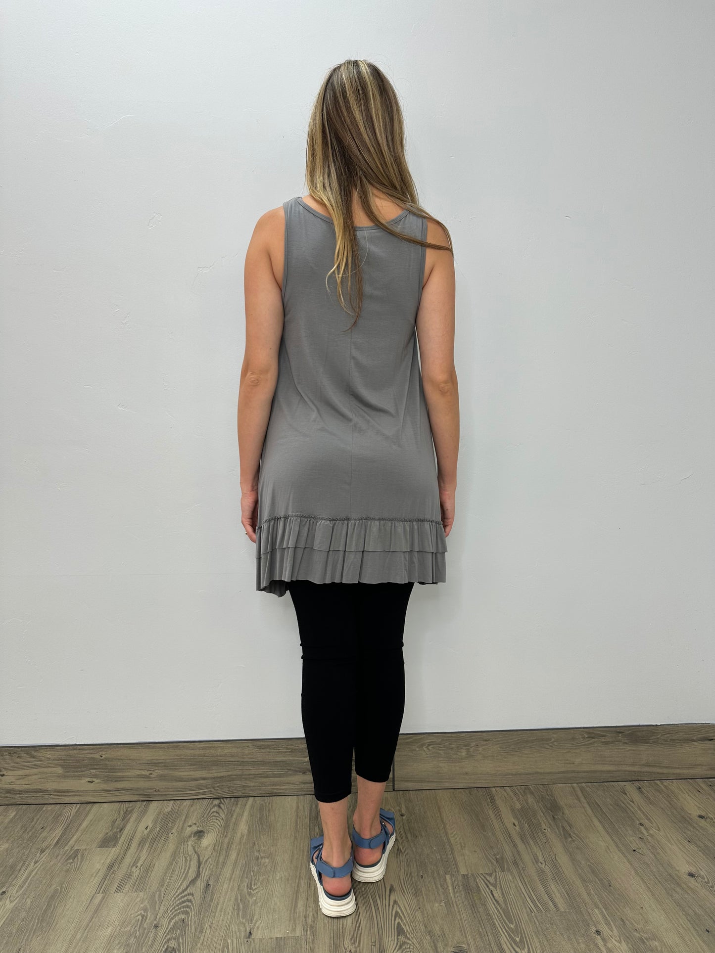 Gray Modal Double Ruffle Extender