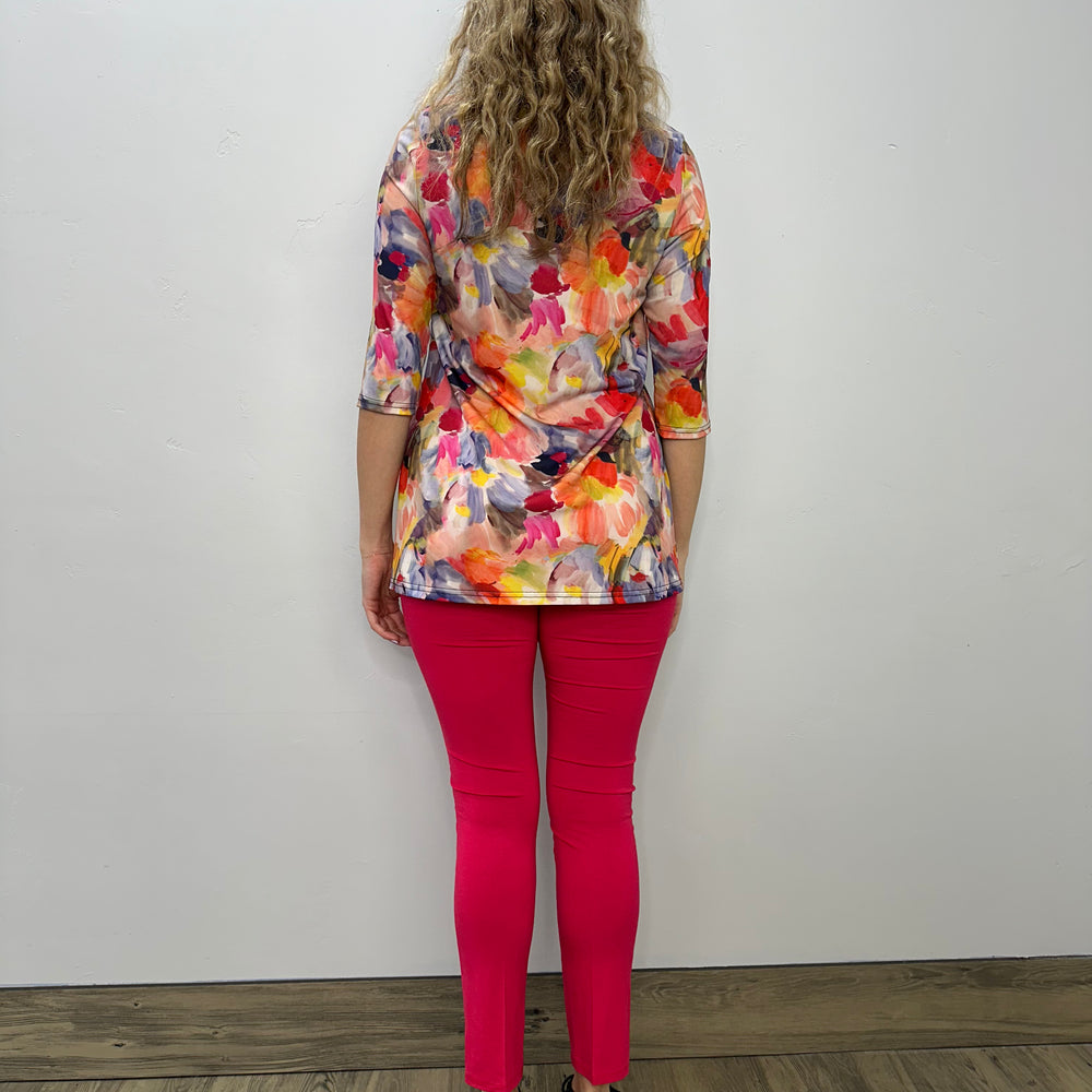 
                  
                    Pink Abstract 3/4 Sleeve Tunic
                  
                