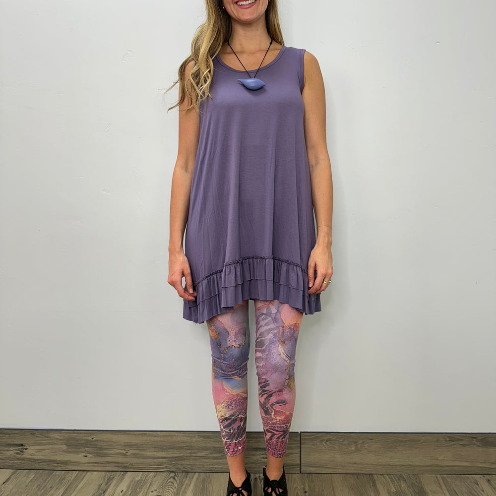 Modal Double Ruffle Tank - Lavender