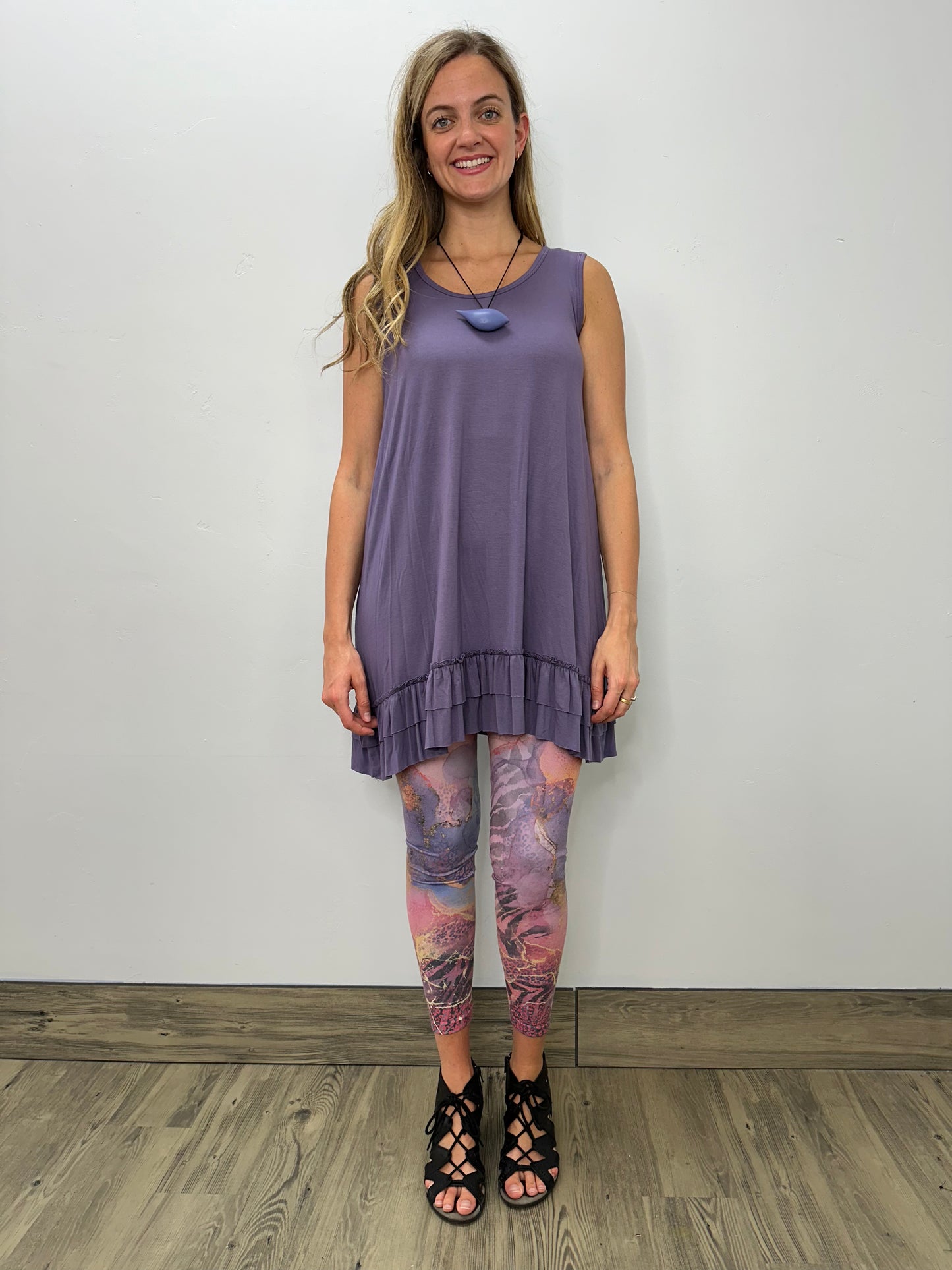 Modal Double Ruffle Tank - Lavender