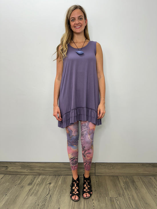 Modal Double Ruffle Tank - Lavender