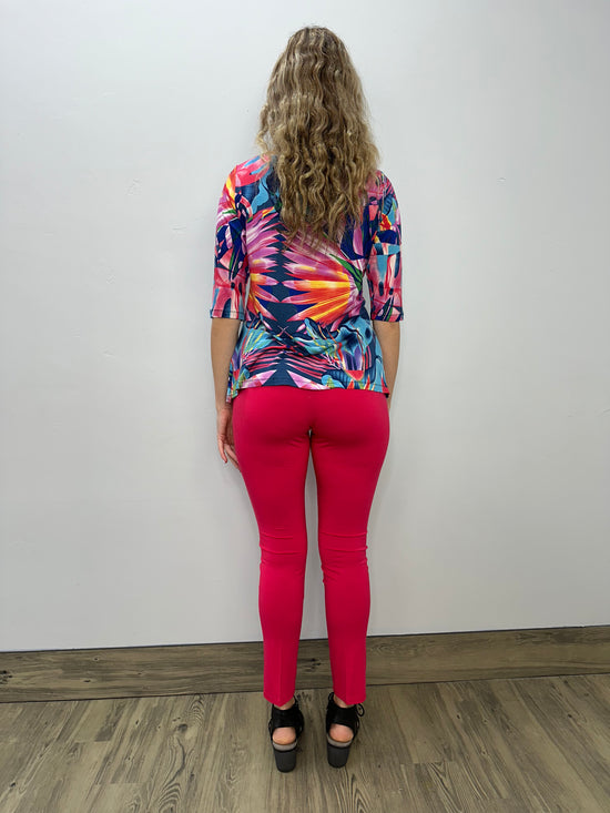 Load image into Gallery viewer, Tropical Bamboo Jersey Knit 3/4 Sleeve Top
