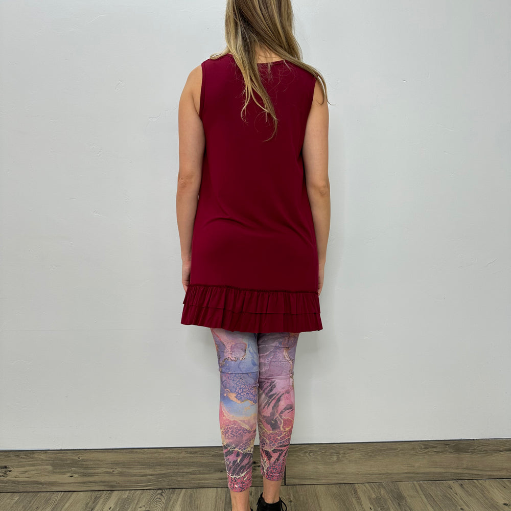 
                  
                    Modal Double Ruffle Tank - Cranberry
                  
                