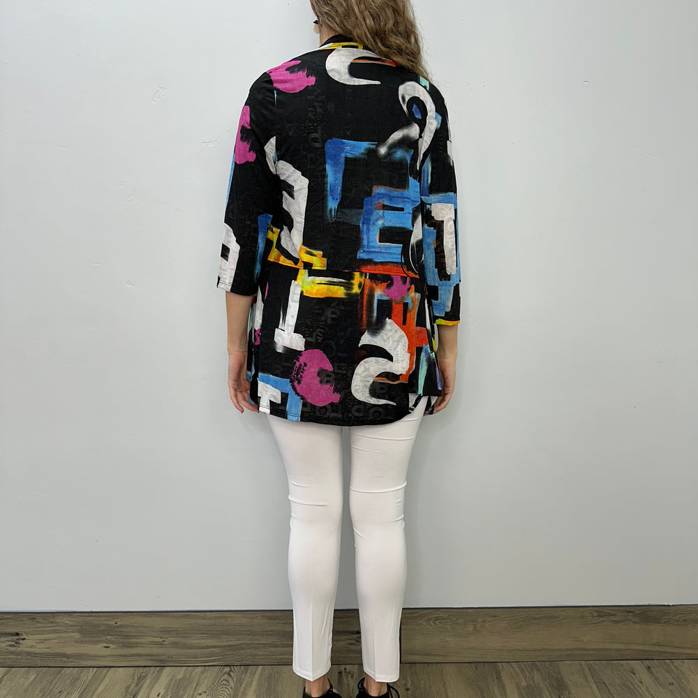 
                  
                    Black Pattern Burn Out 3/4 Sleeve Cardigan
                  
                