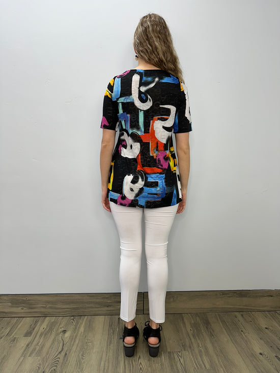 Load image into Gallery viewer, Short Sleeve Black Burn Out Top
