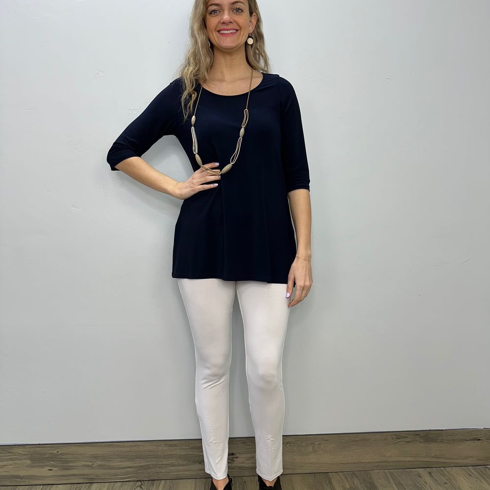 Navy ITY 3/4 Sleeve Tunic