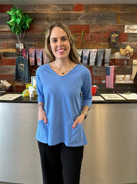 Cool Blue Two Pocket Aline Tunic