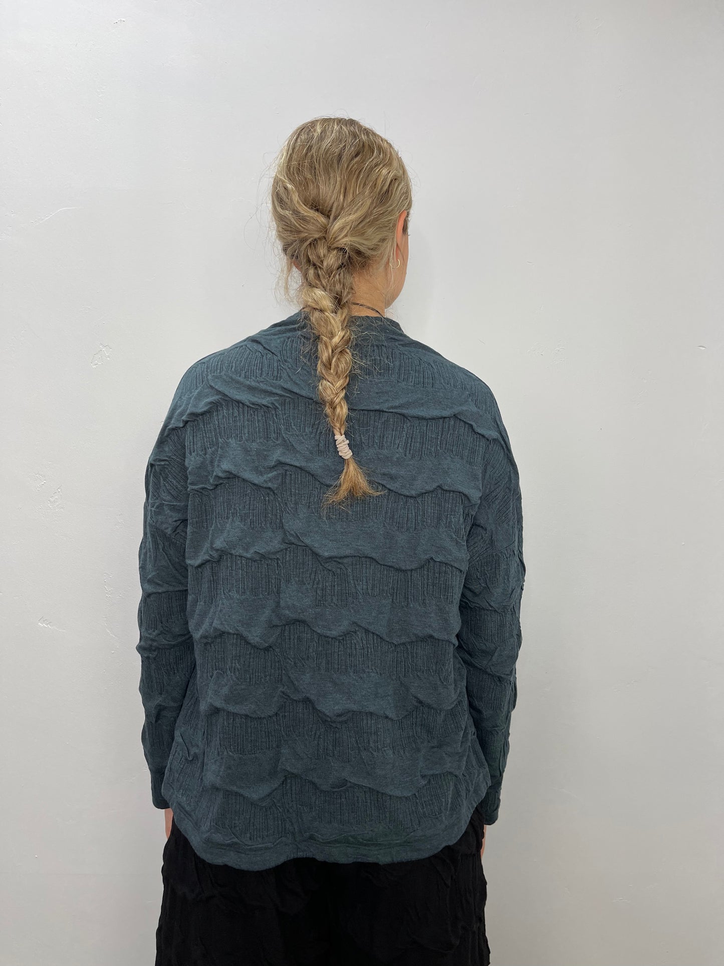 Dragonfly Long Sleeve Pucker Knit Top