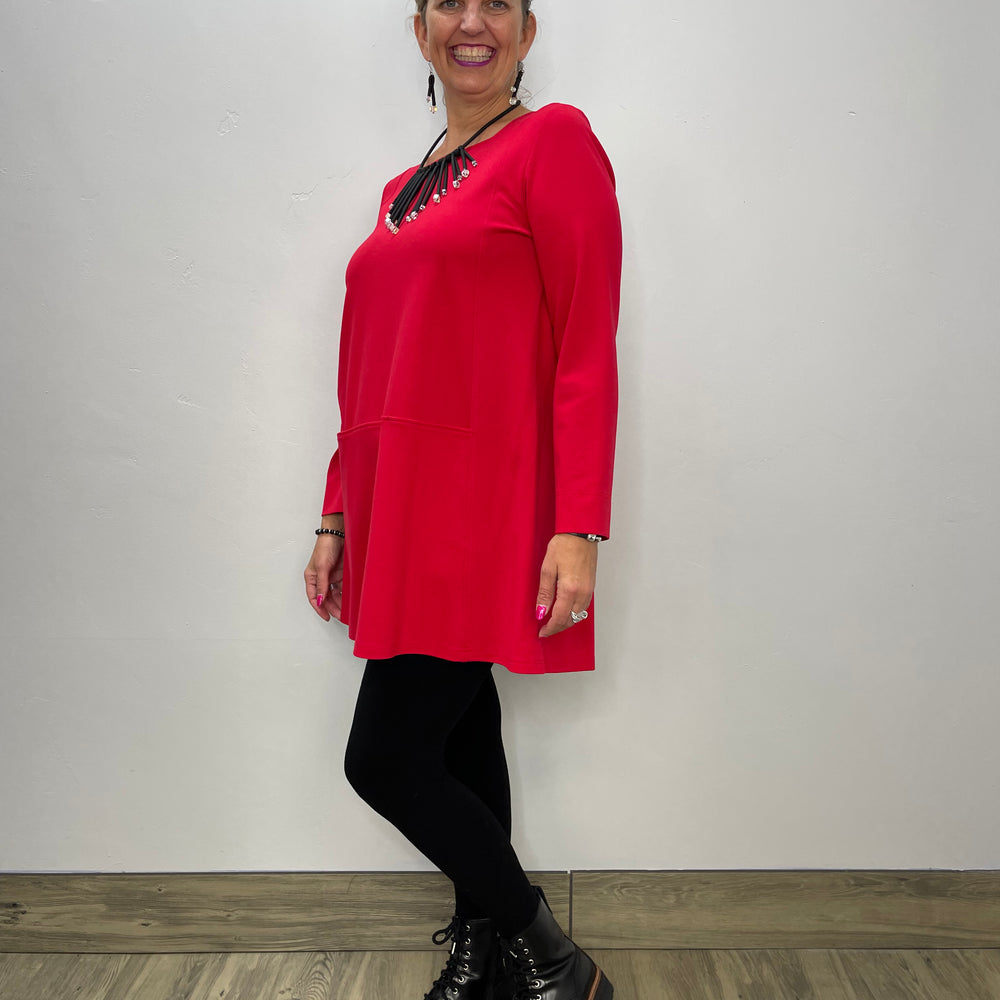 
                  
                    Red Long Sleeve Square Neck Tunic
                  
                