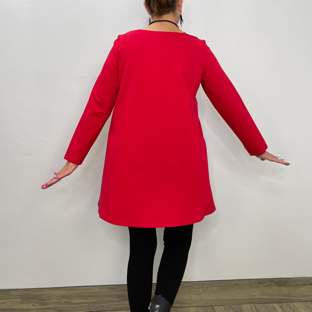 
                  
                    Red Long Sleeve Square Neck Tunic
                  
                