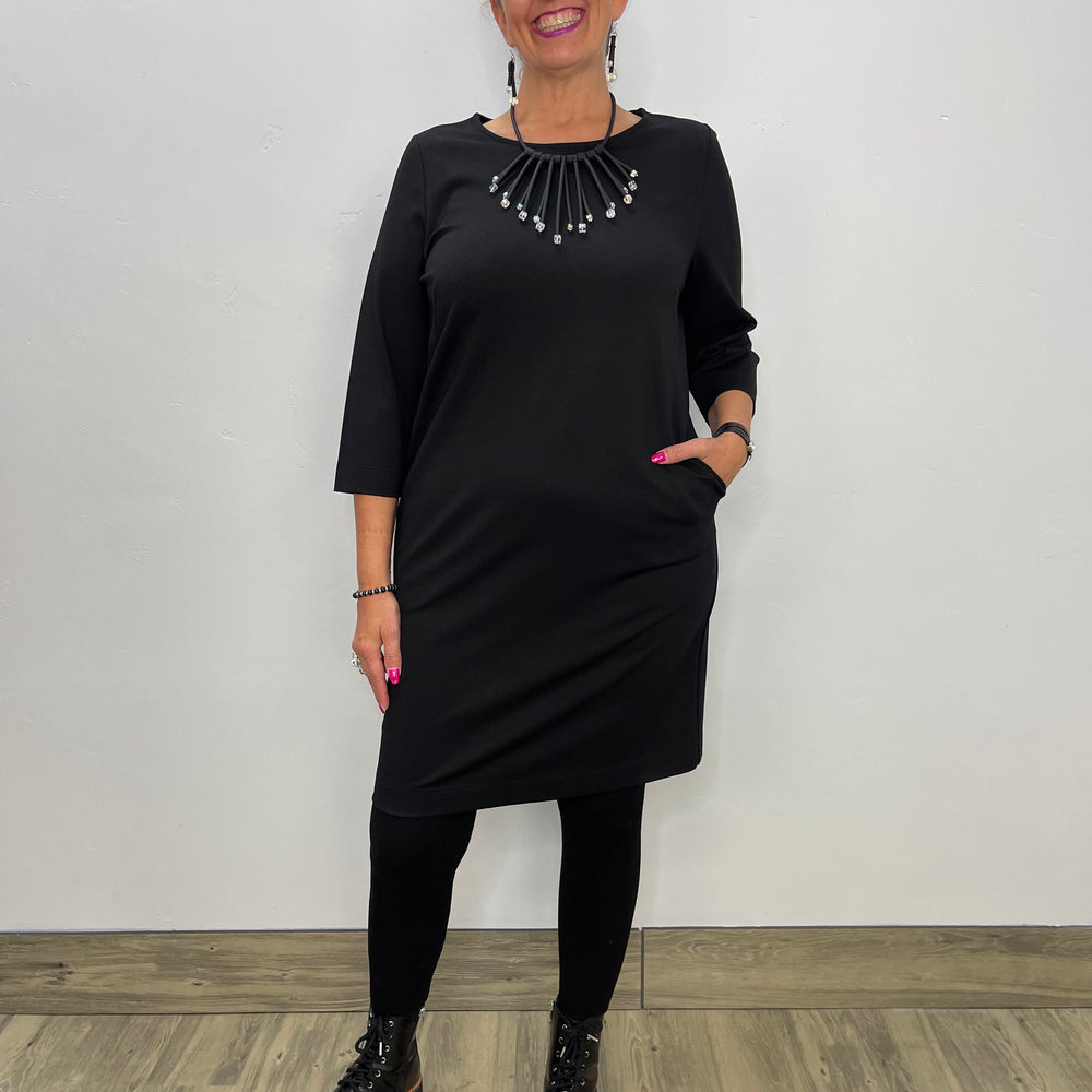 Black Long Sleeve Dress with Pockets