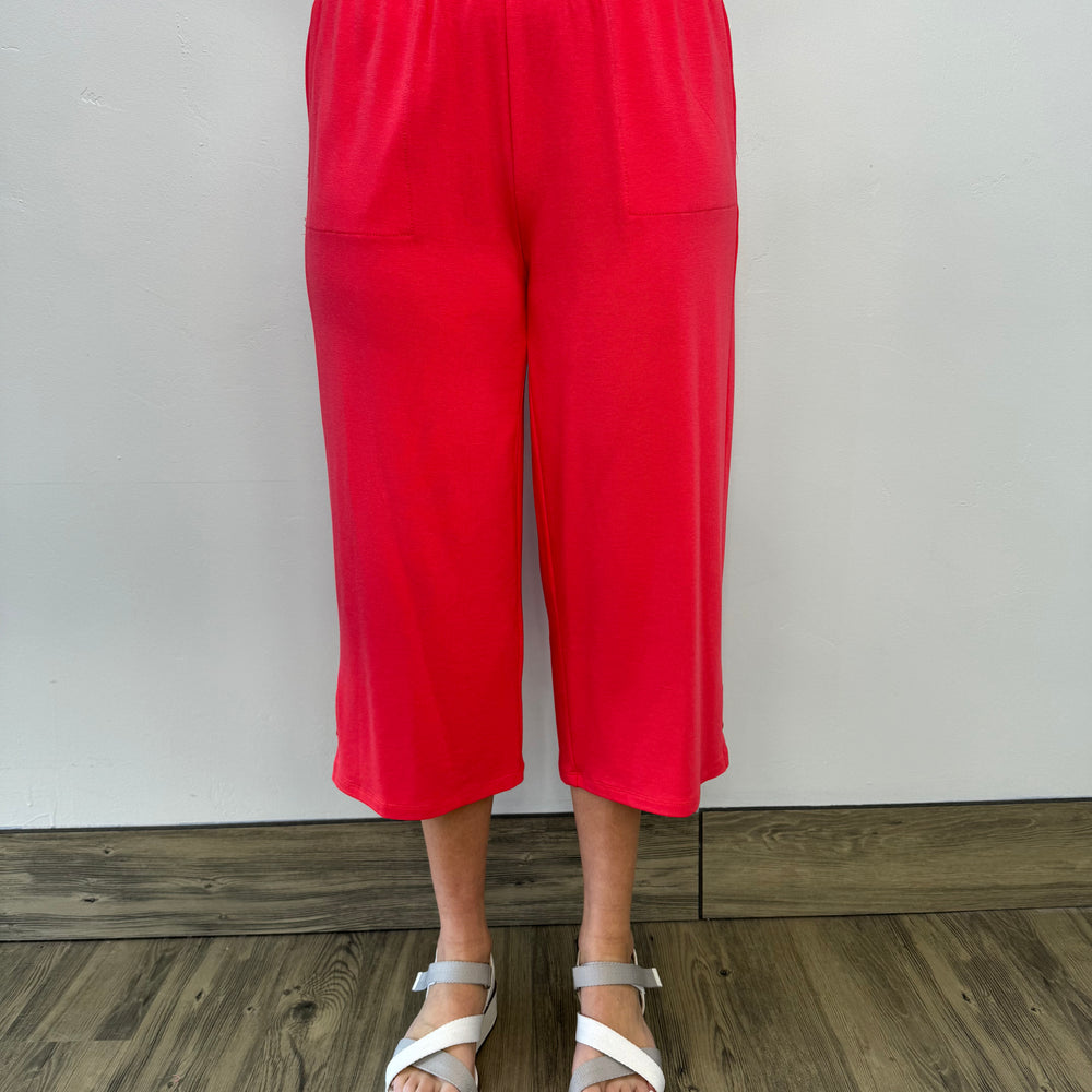 
                  
                    Coral Bamboo Terry Capri with Button Detail
                  
                