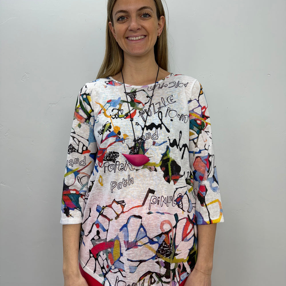 Splatter 3/4 Tunic Top