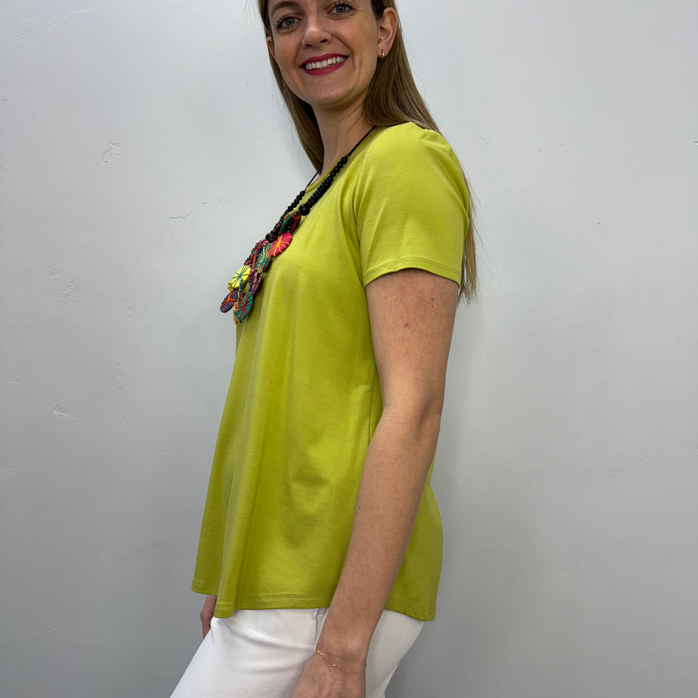 Citrus Short Sleeve Scoop Neck Bamboo Tunic