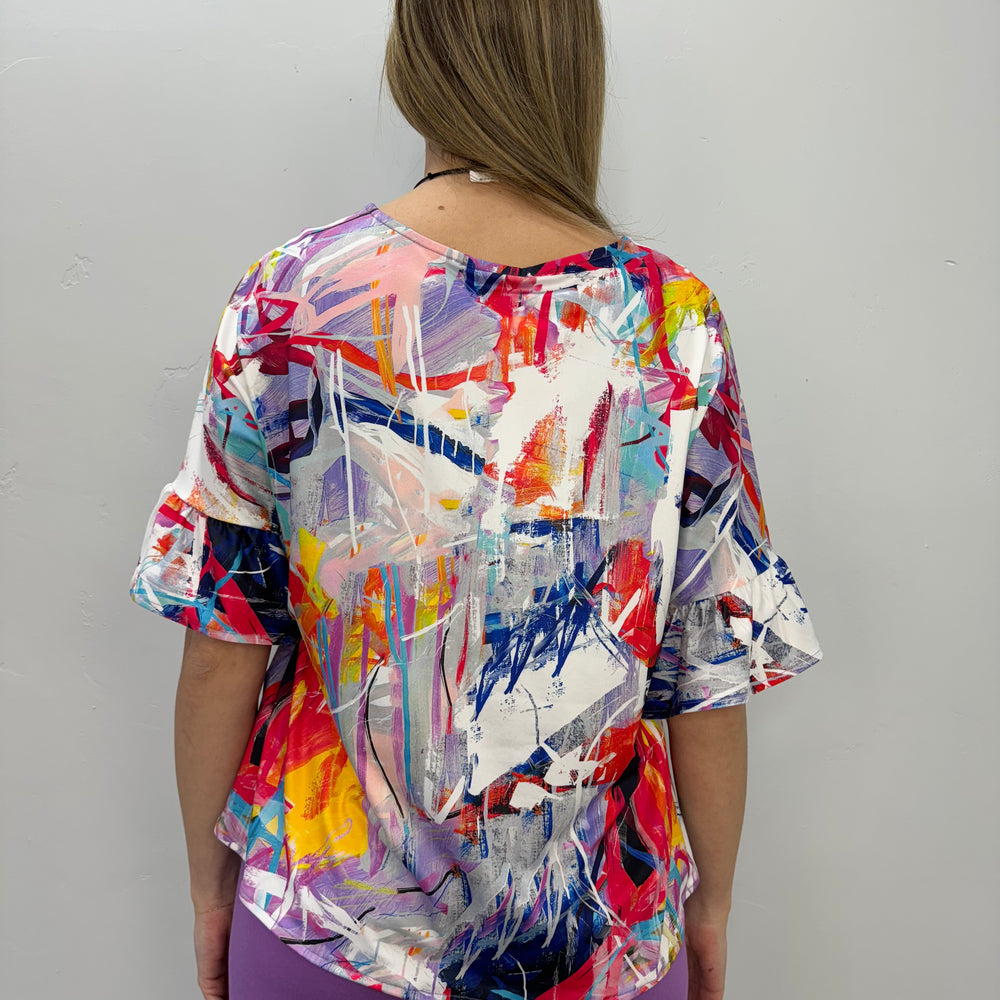 
                  
                    Colorful Graffiti Scribbles Elbow Sleeve Top
                  
                