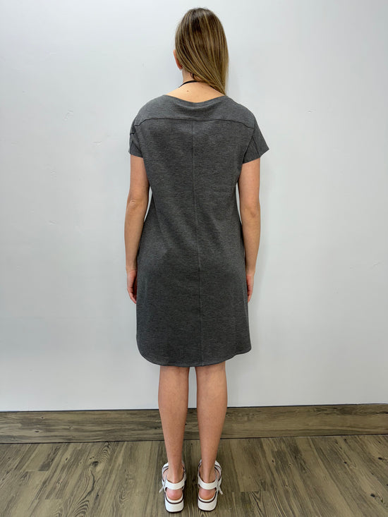 Charcoal Bamboo Jersey Short Sleeve Dress