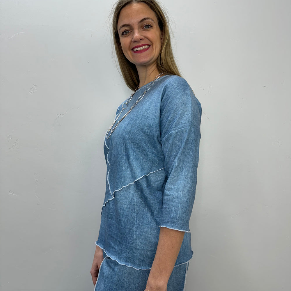 
                  
                    Jean Chambray 3/4 Sleeve Tee
                  
                