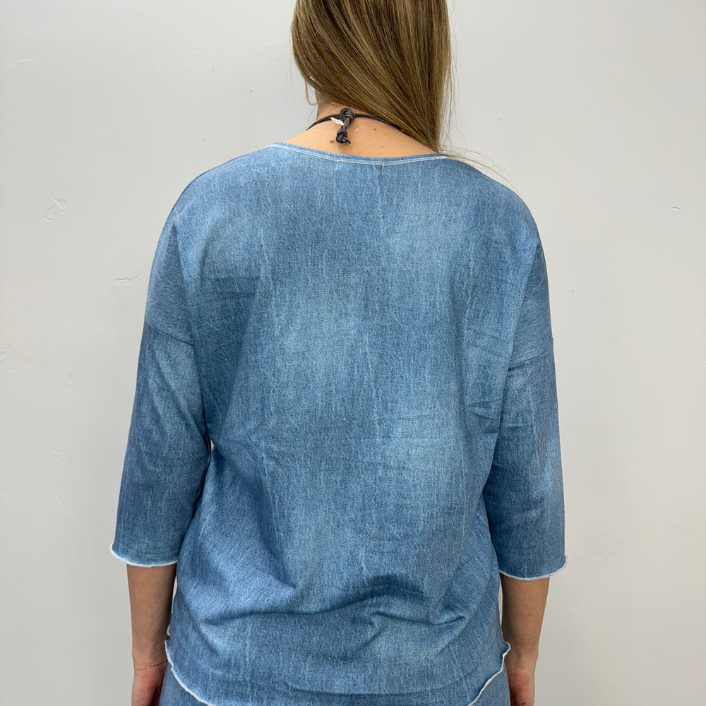 
                  
                    Jean Chambray 3/4 Sleeve Tee
                  
                