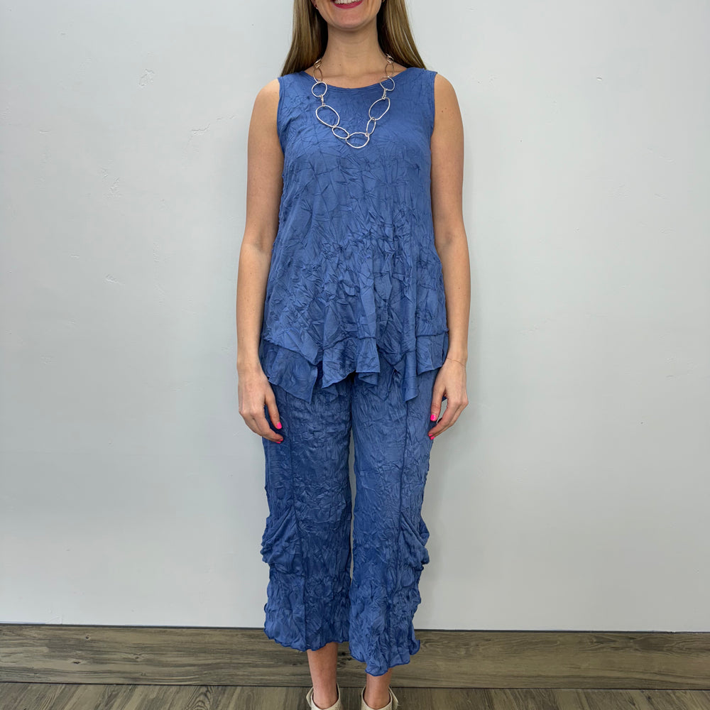 
                  
                    Indigo Crinkle Crop Pant with Pockets
                  
                