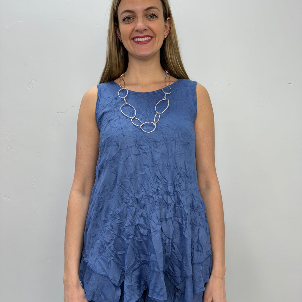 Indigo Blue Crinkle Tank