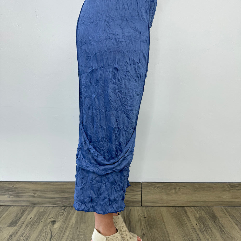 Indigo Crinkle Crop Pant with Pockets