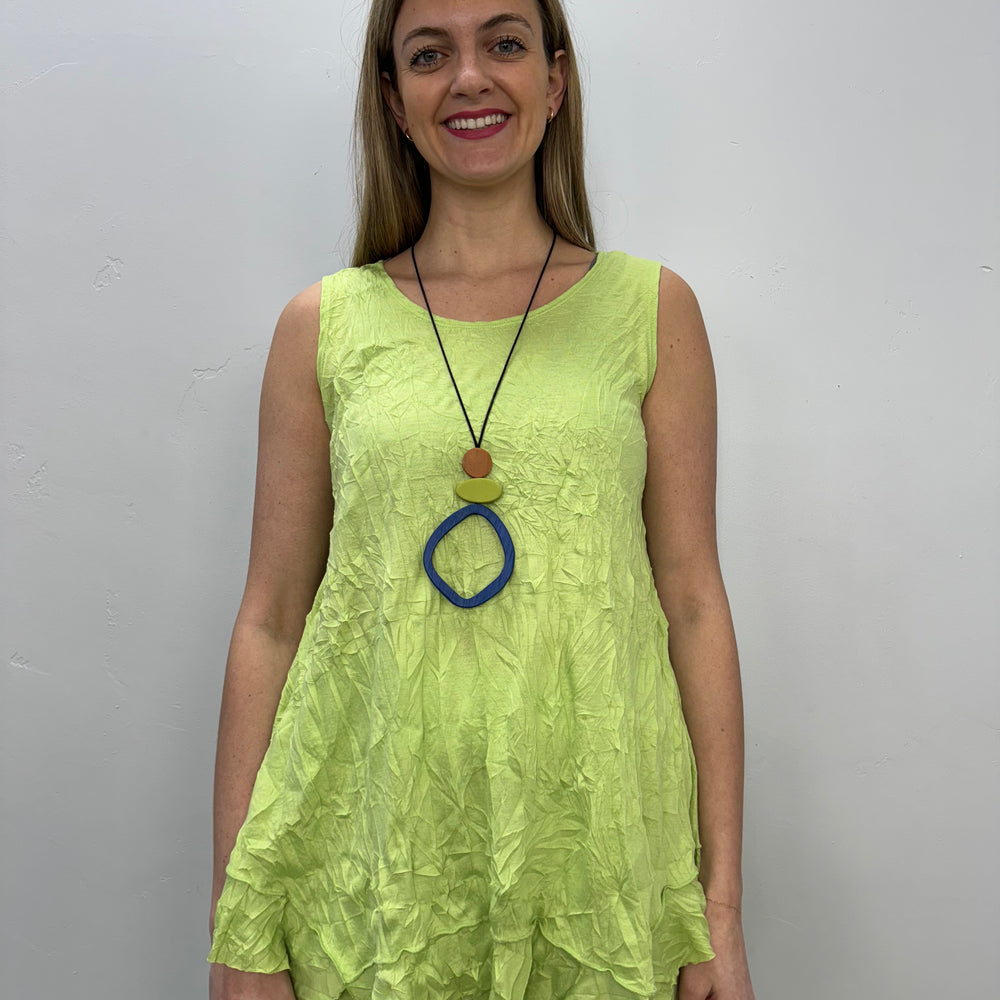 Lime Green Crinkle Tank