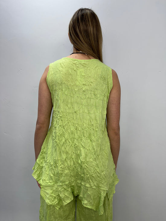 Lime Green Crinkle Tank