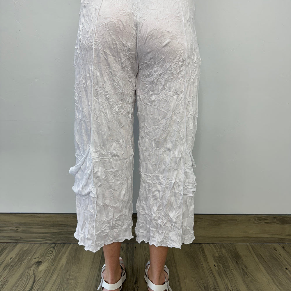 
                  
                    White Crinkle Crop Pant with Pockets
                  
                