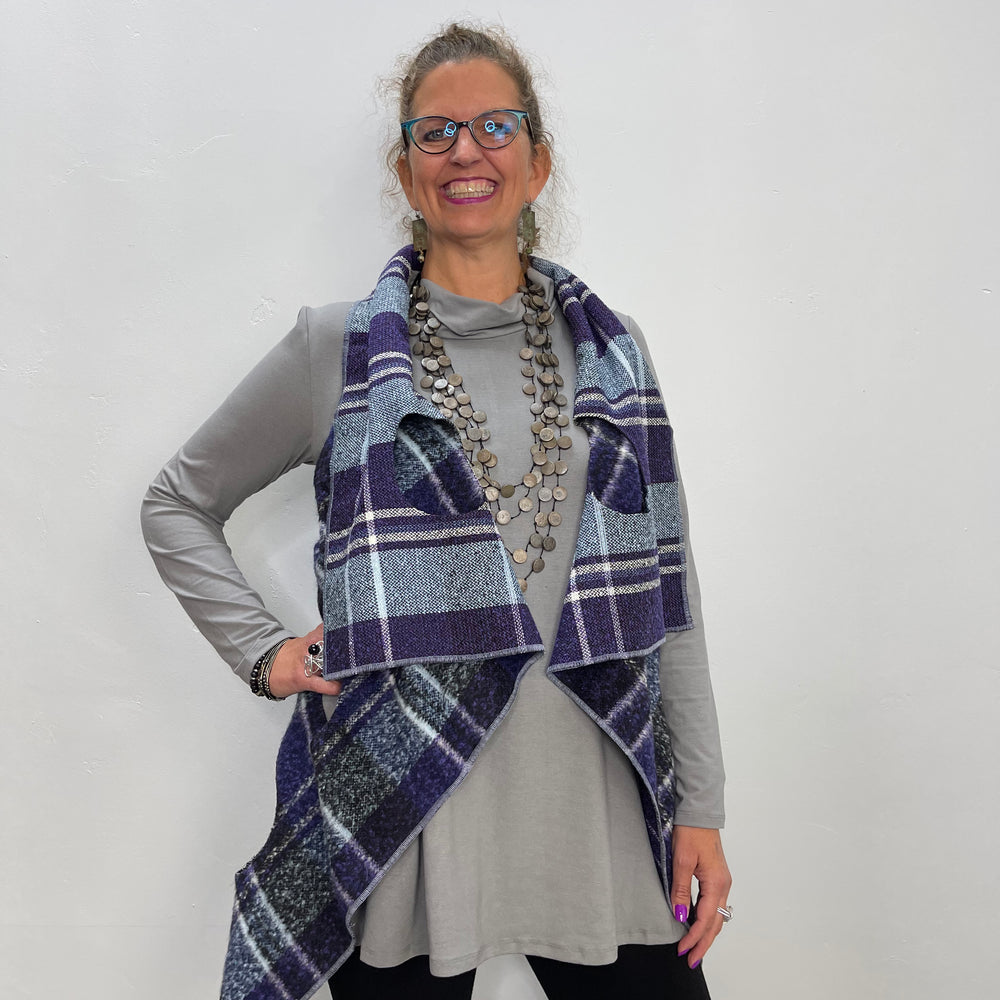 
                  
                    Purple Plaid Heather Reversible Vest
                  
                