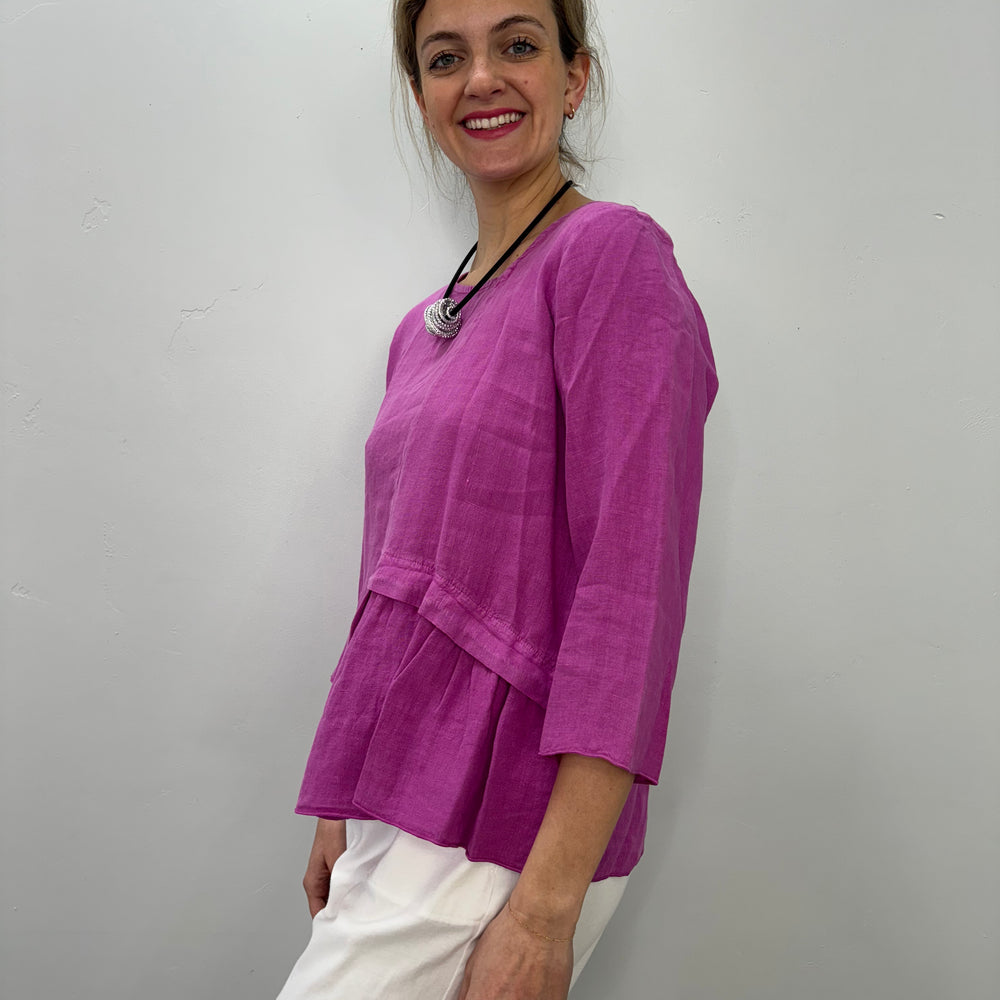 
                  
                    Berry 3/4 Sleeve Linen Top
                  
                