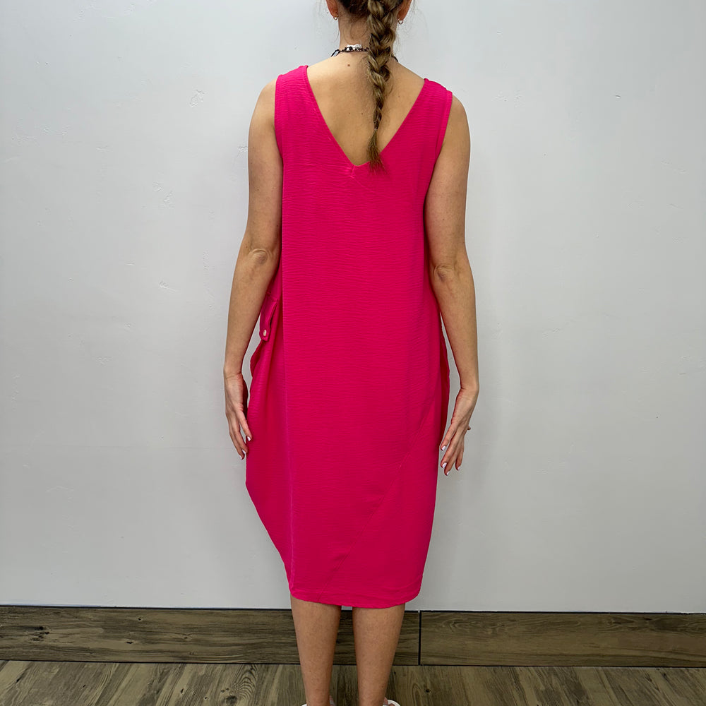 
                  
                    Fuchsia Sleeveless Dress with Pocket
                  
                