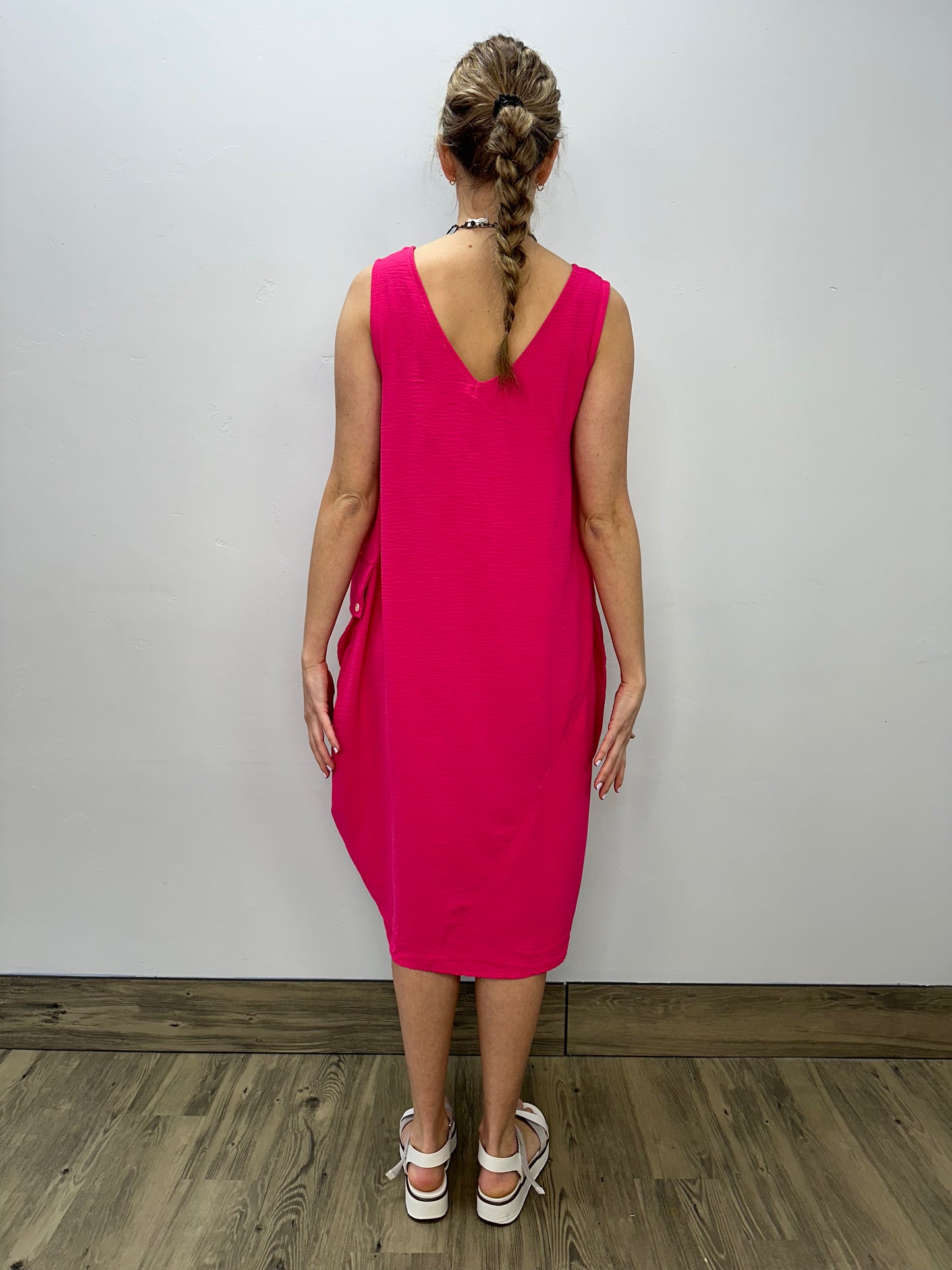 Fuchsia sleeveless dress outlet