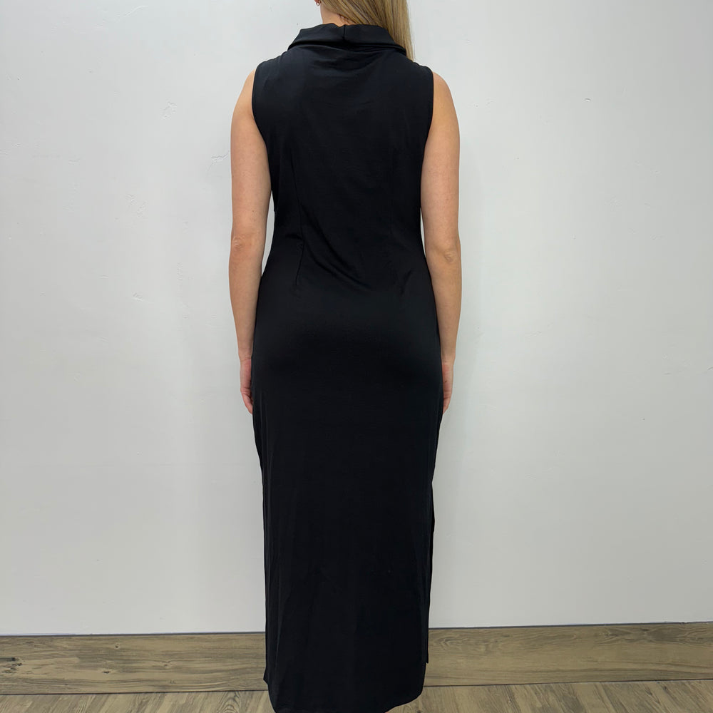 
                  
                    Long Black Sleeveless Dress with Pockets
                  
                