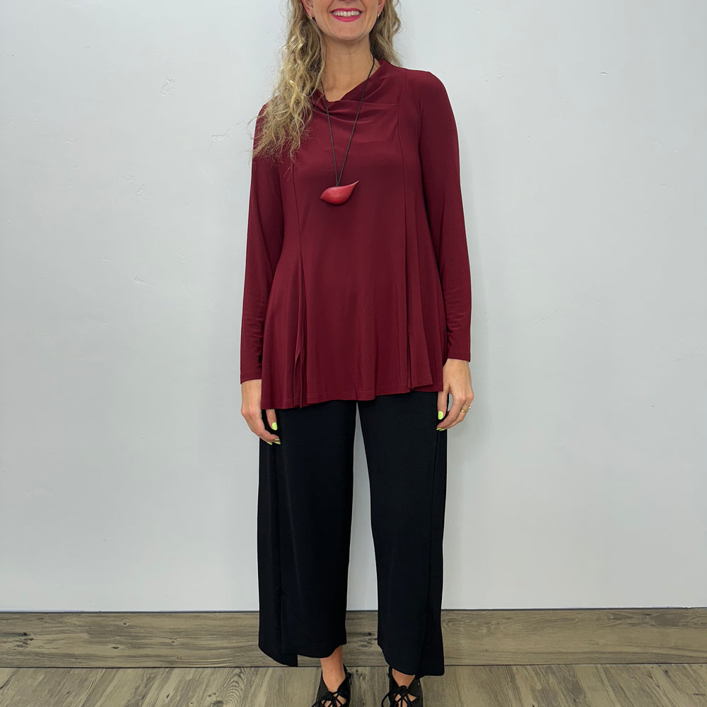 Merlot Red Asymmetrical Bette Top