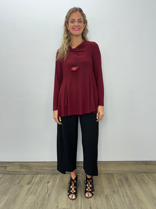 Merlot Red Asymmetrical Bette Top