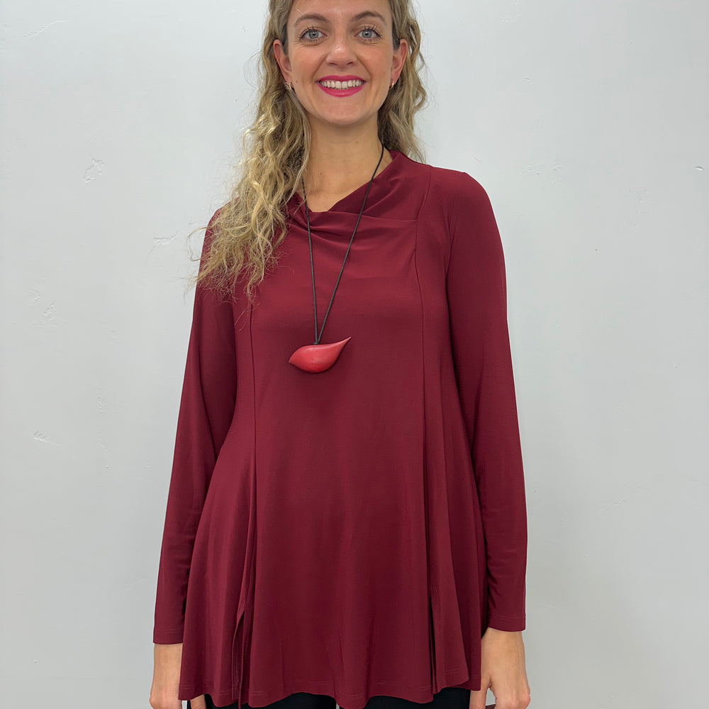 
                  
                    Merlot Red Asymmetrical Bette Top
                  
                