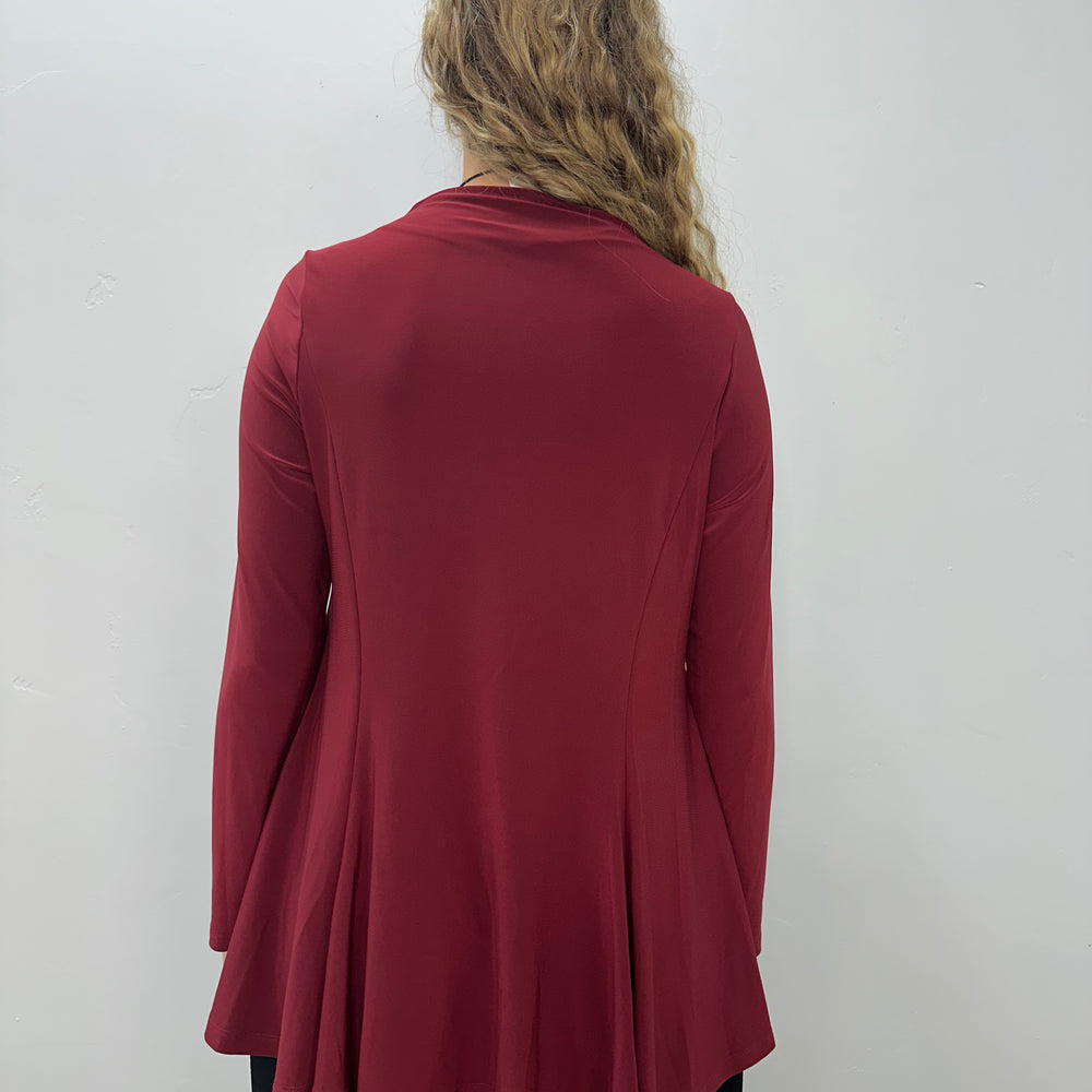 
                  
                    Merlot Red Asymmetrical Bette Top
                  
                