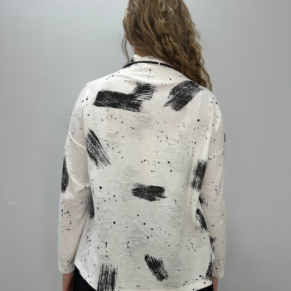 
                  
                    Pepper Distressed Black & White Clarisse Top
                  
                