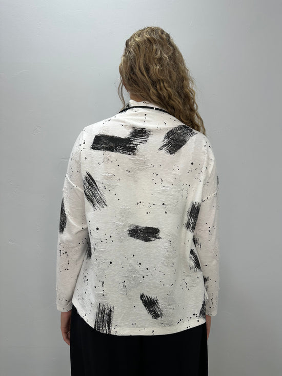 Pepper Distressed Black & White Clarisse Top